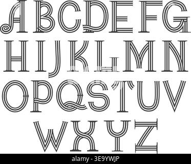 Retro uppercase letters Stock Vector