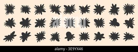 Random blot shape collection. Different forms organic blob elements set. Irregular funny spots Stock Vector