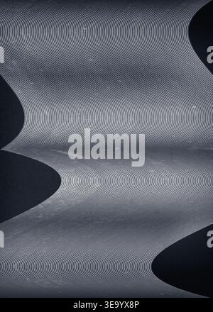 Abstract monochromatic background with flowing wavy lines creating a distorted liquid effect. Elegant minimalist design with a grainy vintage texture Stock Photo