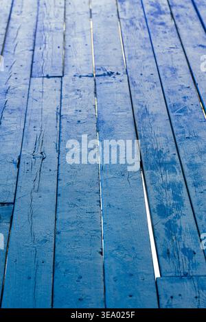Blue wooden planks texture background Stock Photo