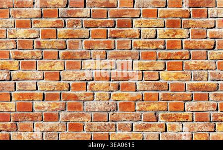 Old red bricks in the wall as creative background Stock Photo
