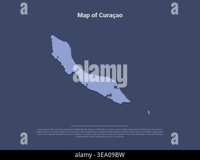 Illustration of Curaçao map Stock Vector