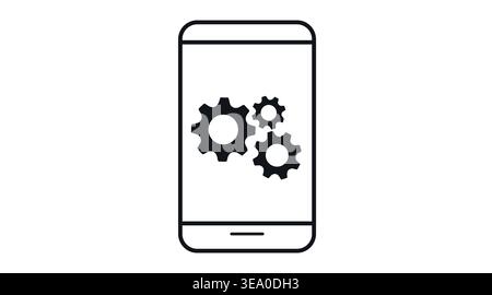 Smartphone settings and mobile optimization icon Stock Vector