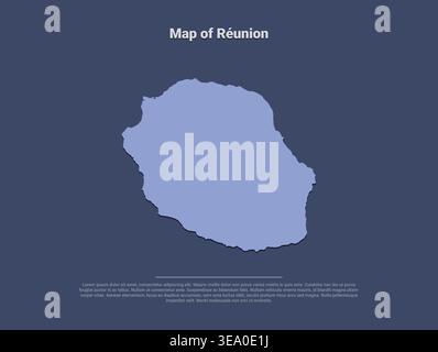 Illustration of Réunion map Stock Vector