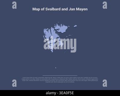 High quality map of Svalbard and Jan Mayen with clear borders geographic details and regional divisions ideal for educational materials travel guides Stock Vector