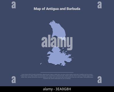 High quality map of Antigua and Barbuda with clear borders geographic details and regional divisions ideal for educational materials travel guides Stock Vector