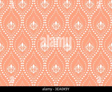 Flower geometric pattern. Seamless vector background. White and pink ornament. Ornament for fabric, wallpaper, packaging, Decorative print Stock Vector