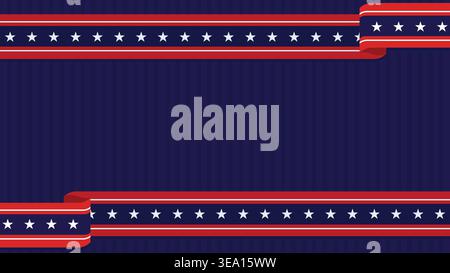 Abstract dark blue background with American flag elements perfect for Independence Day Stock Vector