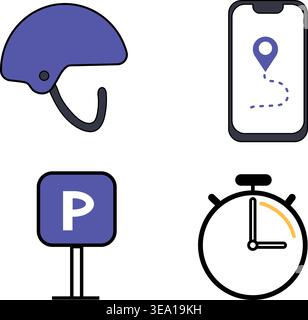 Delivery Icon Set – Logistics, Shipping and Courier Service Symbols Collection Stock Vector