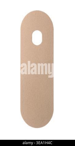Front view of blank paper hang tag isolated on white Stock Photo