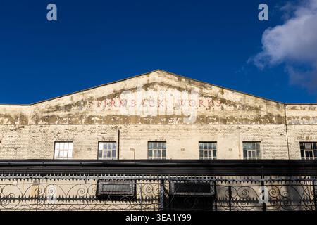 Exterior of the Firmback Works building in Hackney, London, England Stock Photo