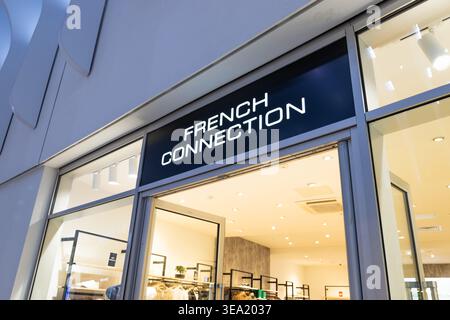 French Connection retail store sign. London, UK, 17 February 2023 Stock Photo