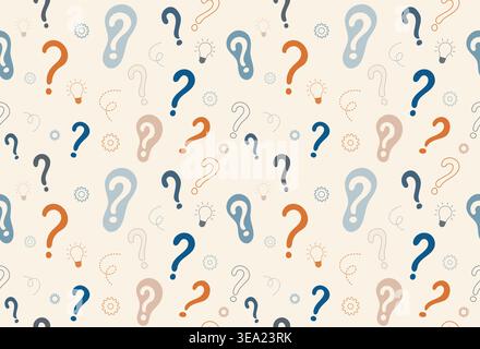 FAQ Help Center Seamless Question Mark Pattern for Website and Corporate Marketing Stock Vector