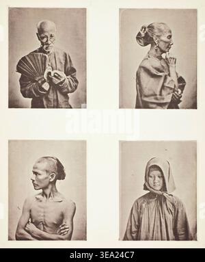 Four Heads, Types of the Labouring Class by John Thomson, c. 1868, portraiture documenting working-class subjects with ethnographic detail and social observation Stock Photo