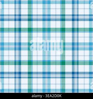 Check seamless pattern. Blue small checks background. Repeated gingham gray patern. Scottish style. Design grey prints. Repeating texture checkered Stock Vector