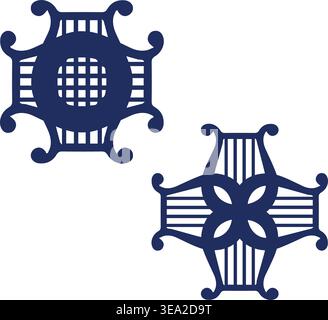 Logo lyre inspired patterns vector Stock Vector