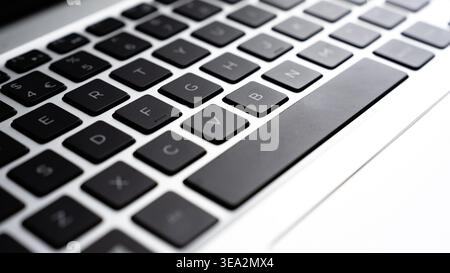 Close up of laptop keyboard with shallow depth of field Stock Photo