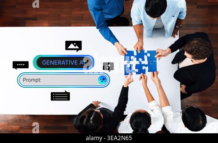 Generative AI prompt interface concept for creating content. Prompt design, AI prompt engineering, workflow, prompt input for text, image, and AI Stock Photo