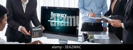 data backup restoration recovery restore data from cloud storage brisk and provide planned network reserve business data Stock Photo