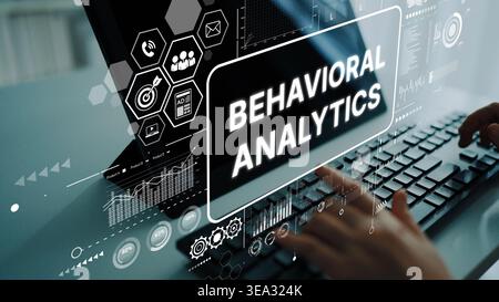 Advanced Data Analysis Concept with Focus on Behavioral Analytics for Digital Insights and Business Intelligence Strategies. Asymptotic smart data Stock Photo