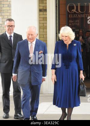 London, UK. 20 April 2026. King Charles III and Queen Camilla leave The King’s Gallery at Buckingham Palace following a visit to the exhibition “Queen Elizabeth II: Her Life in Style”. The visit forms part of events marking the 100th anniversary of the birth of Queen Elizabeth II. Credit: Alexander Seale/Alamy Live News Stock Photo