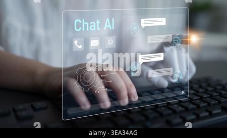 AI enhances chatbot interface by streamlining chatbot, communication, and AI support into one intelligent conversational platform Latch Stock Photo
