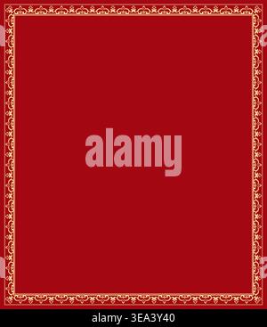 Decorative frame Elegant vector element for design in Eastern style, place for text. Floral golden border. Lace illustration for invitations and greeting cards. Stock Vector