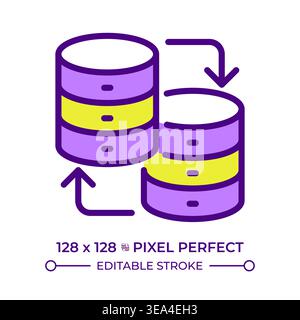 Database transfer line color icon Stock Vector