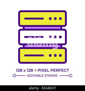 Data server line color icon Stock Vector