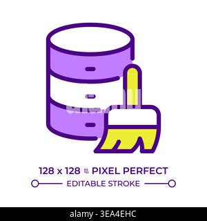 Data cleaning line color icon Stock Vector