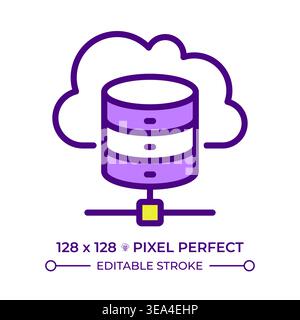 Cloud storage line color icon Stock Vector