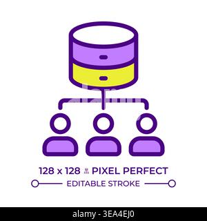 Database network line color icon Stock Vector