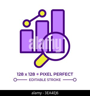 Market research line color icon Stock Vector