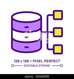 Database network line color icon Stock Vector