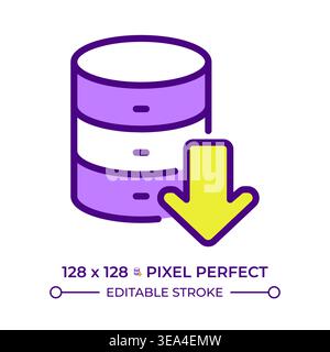 Database operations line color icon Stock Vector