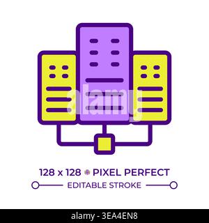 Data center line color icon Stock Vector