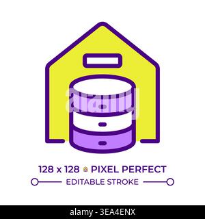 Data warehouse line color icon Stock Vector