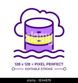 Cloud database line color icon Stock Vector