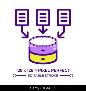 Data collection line color icon Stock Vector