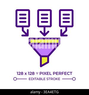 Information filtering line color icon Stock Vector