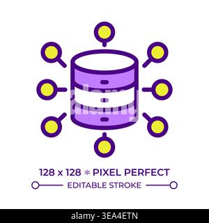 Database system line color icon Stock Vector