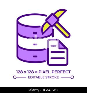 Data mining line color icon Stock Vector
