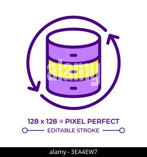 Data synchronization line color icon Stock Vector
