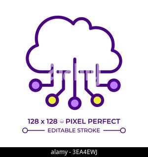 Cloud computing line color icon Stock Vector
