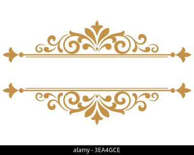Vintage gold element. Graphic vector design. Damask graphic ornament. Stock Vector