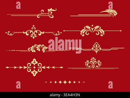 Vintage set. Floral elements for design monograms, invitations, frames, menus and labels. Graphic design of the website, cafes, boutiques, hotels, wedding invitations. Stock Vector