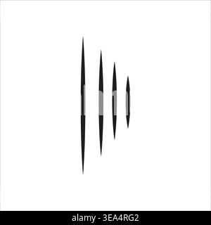 Four black ovals. Abstract shape minimal. Vertical Vector elements. Repeating dark pattern. Stock Vector