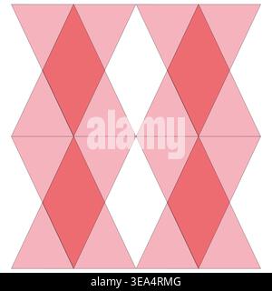 Red triangle pattern. Geometric diamond shapes. Abstract Vector texture. Repeating tiling design. Stock Vector