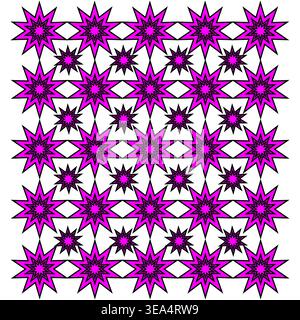 Magenta stars pattern. Celestial sparkling Vector. Galactic twinkling collection. Astronomical geometric constellation. Stock Vector