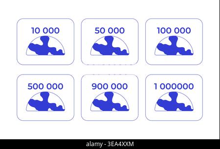 Population counters line style dashboard element set Stock Vector